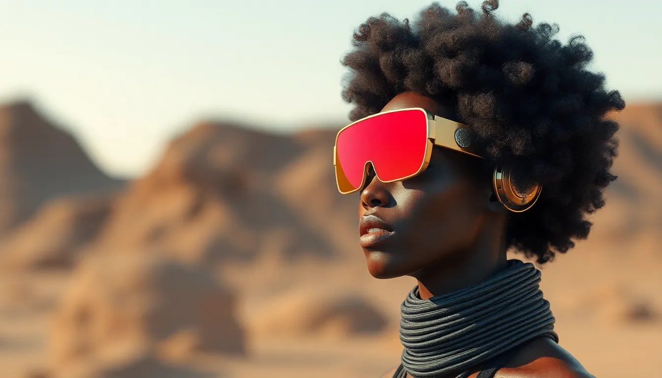 une manequin afro futuriste en 3D, comme le logiciel clo
