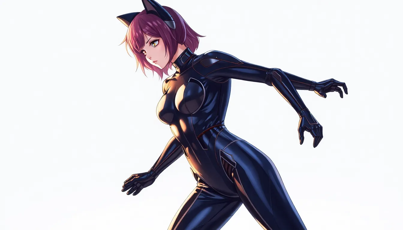 latex catsuit, bondaged, anime