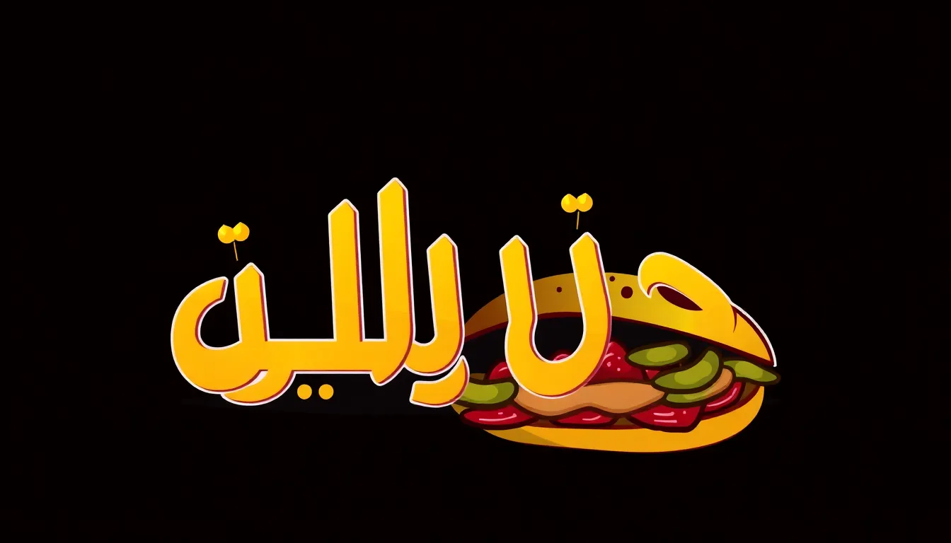 	A modern Arabic-style logo for "أولاد رسلان", fea...