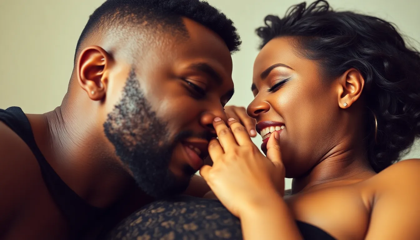 Mujer haciendo sexo oral a un negro