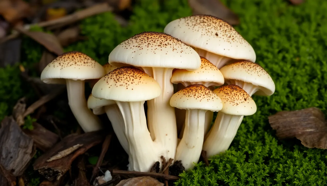 Columnar mushrooms, not covered with blood vessels, flesh-colored