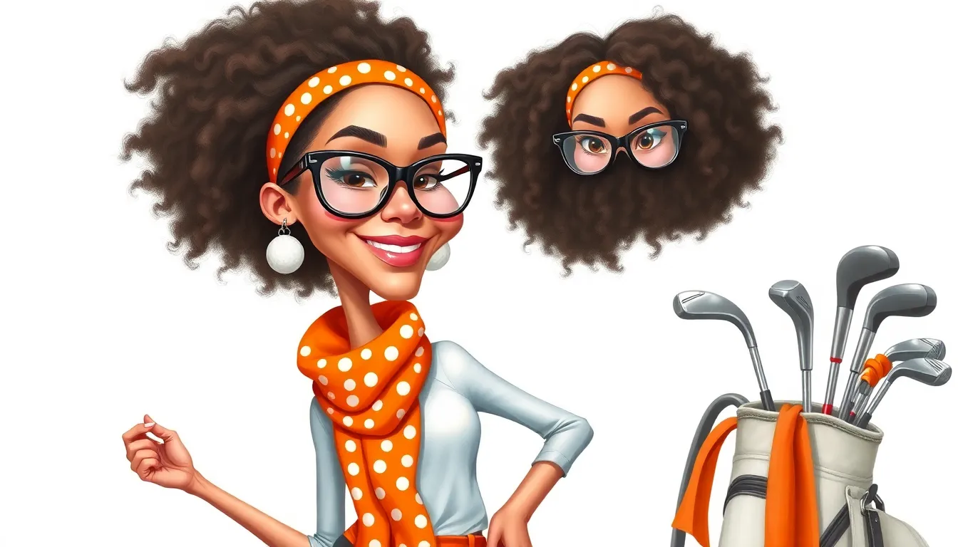 funny caricature Confident woman has a voluminous ... funny caricature Confident woman has a voluminous ...