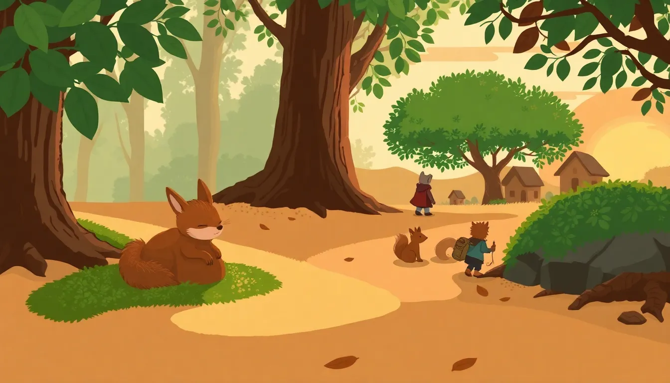 A small woodland creature (like a fox or rabbit) r... A small woodland creature (like a fox or rabbit) r...