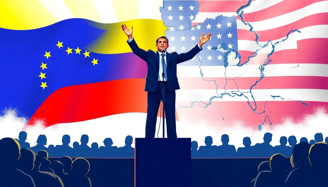 A powerful, symbolic illustration of Venezuela sta... A powerful, symbolic illustration of Venezuela sta...