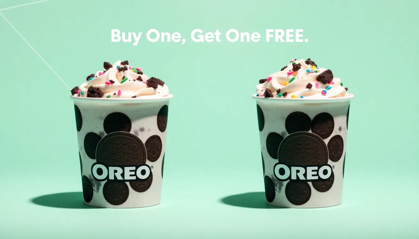 A premium product-shot layout showcasing both branded cups sharply lit with soft shadows, highlighti...