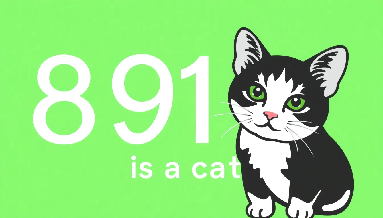 "Create a WeChat mini-program icon for '8910 is a cat' featuring the numbers '8910' in a modern and ...