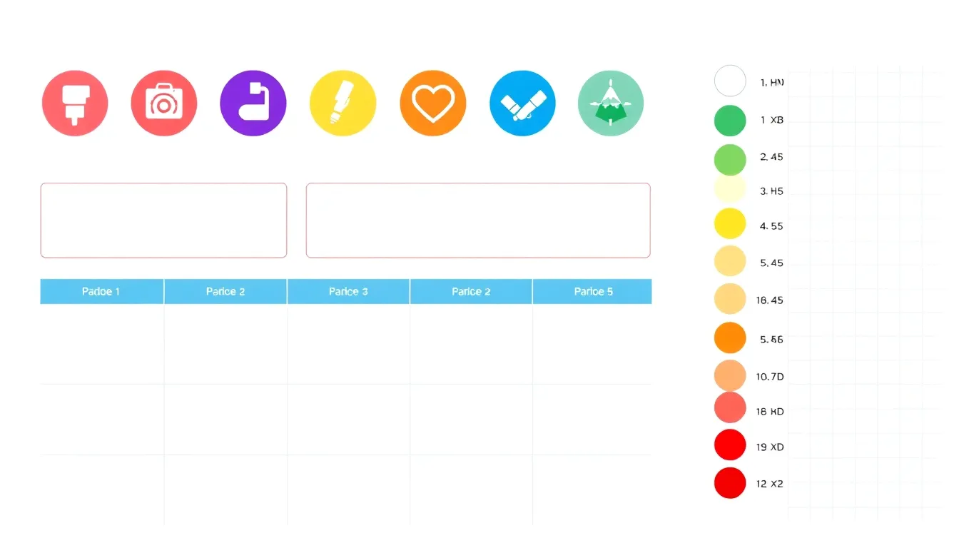 Create a clean strengths assessment worksheet. 8.5x11 vertical.

VISUAL ELEMENTS (60% - COLORED):
- ...
