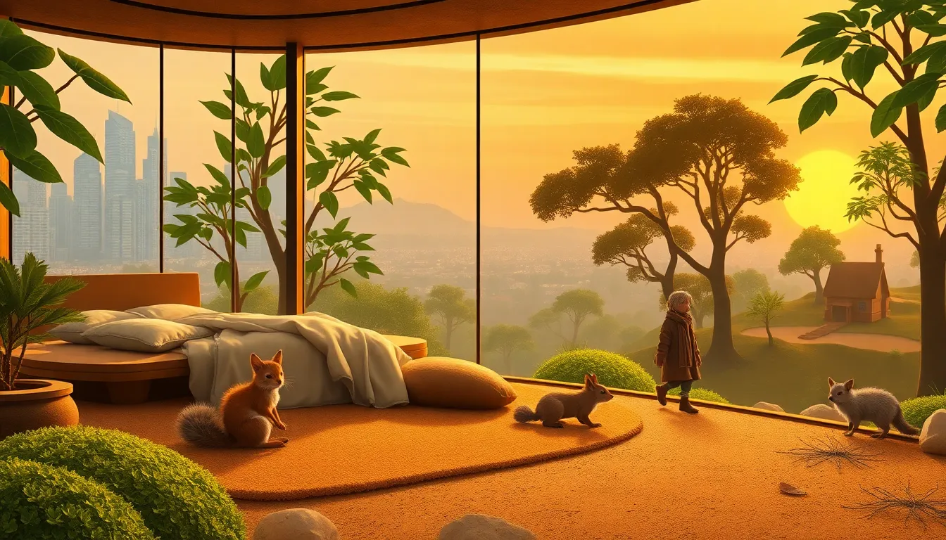 A luxurious futuristic bedroom with floor-to-ceili... A luxurious futuristic bedroom with floor-to-ceili...