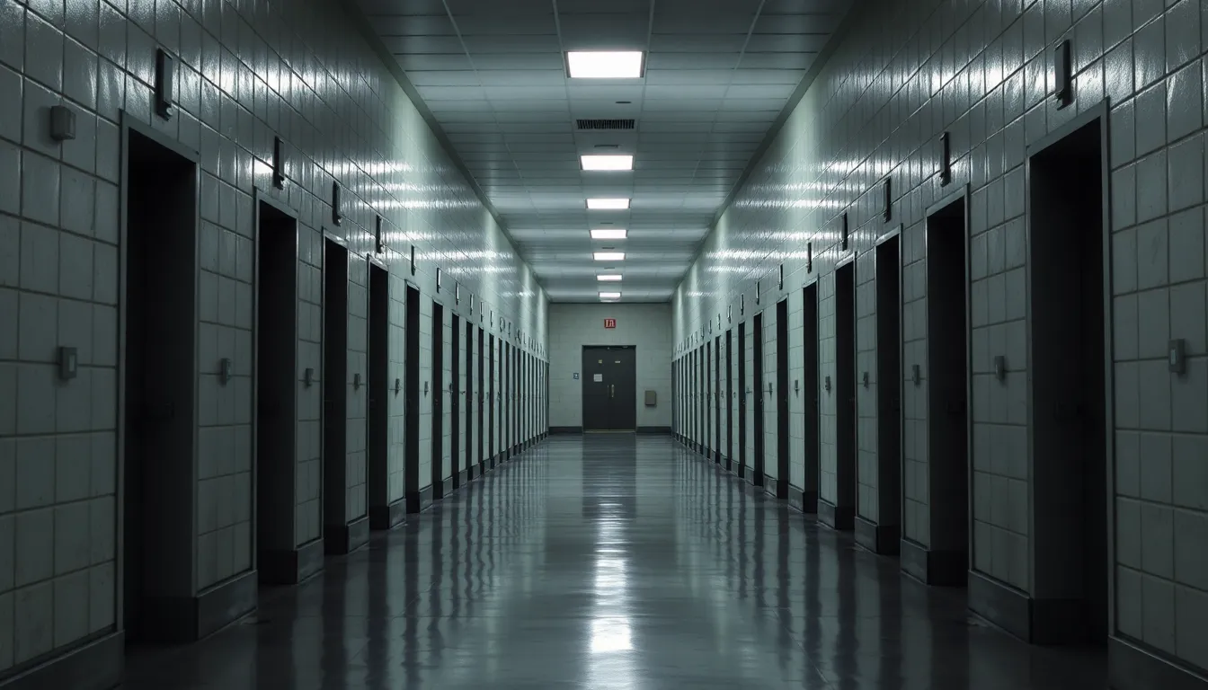 prison corridor with prison bars doors prison corridor with prison bars doors