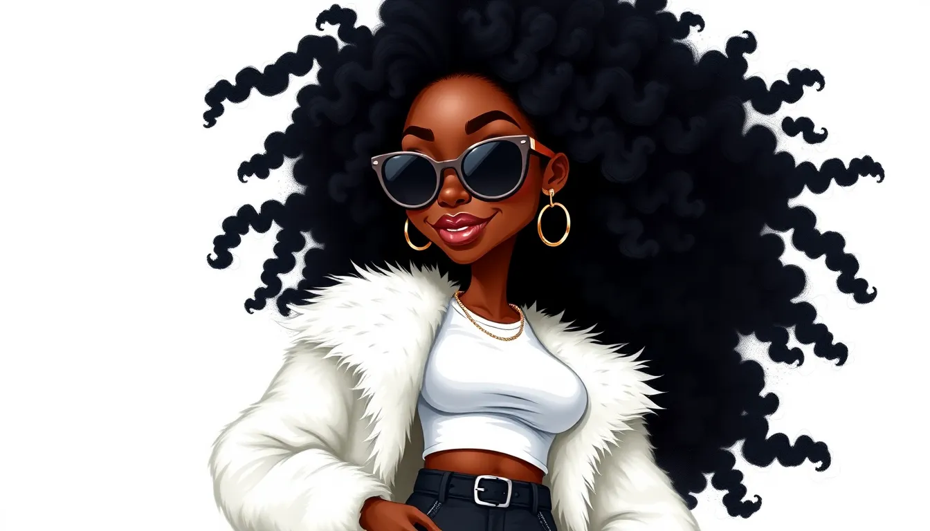 funny caricature                 
a black girl ful...