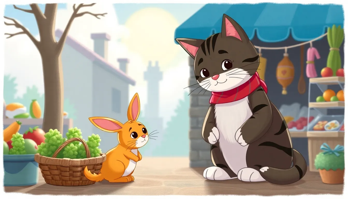 Narrator:
"One bright morning, a kind cat and his ...