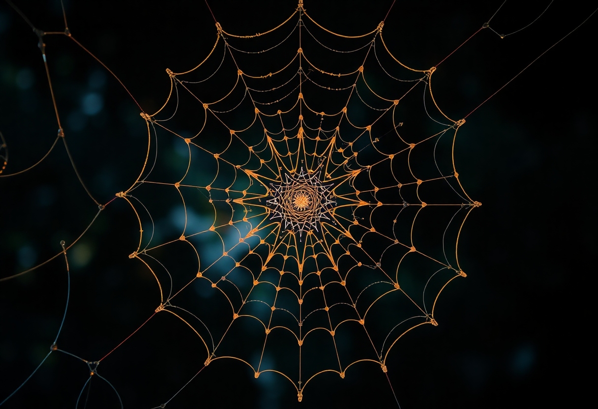 alchemical multimeaning art spider web