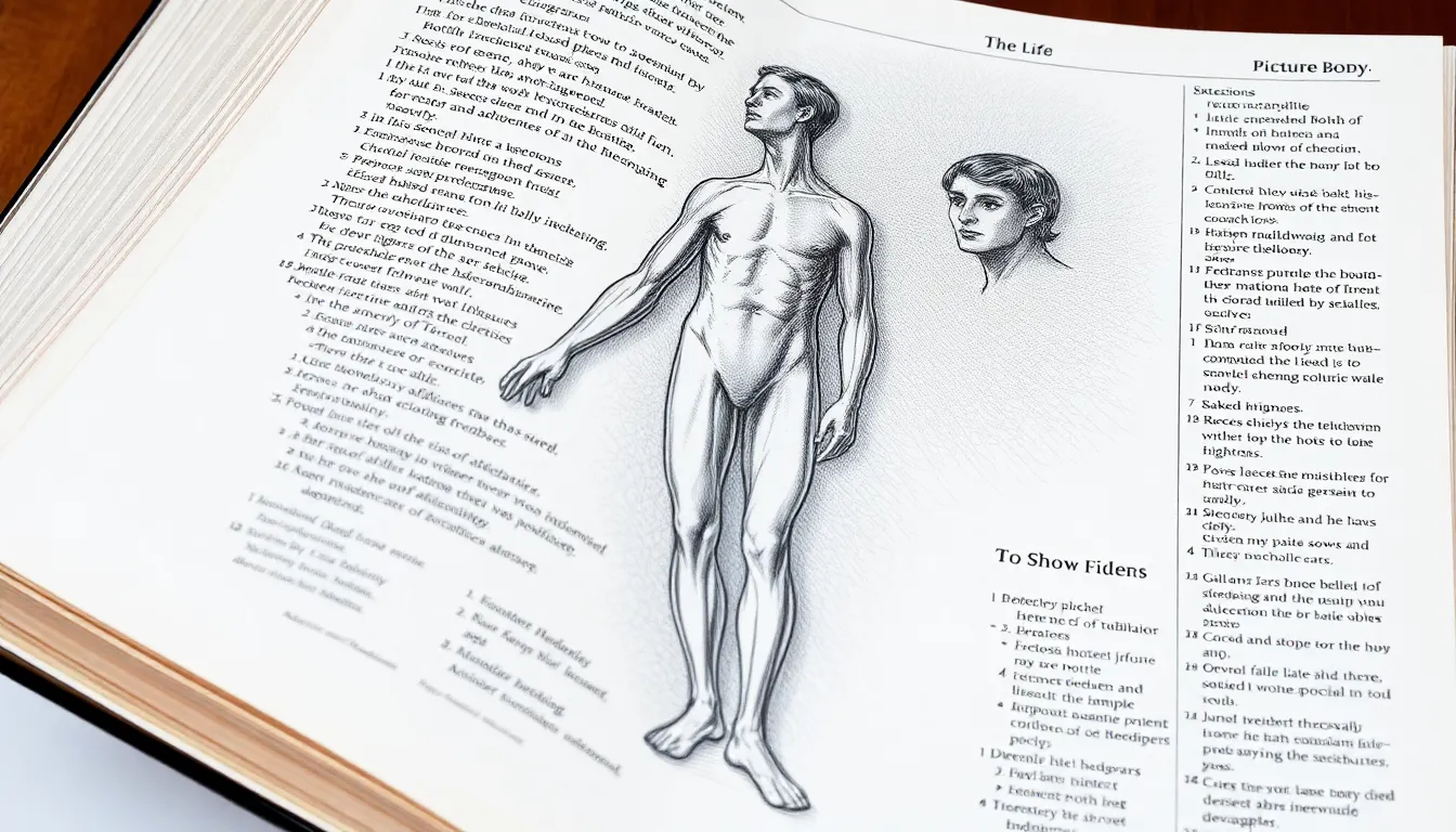 can you show me a picture dictionary book of a naked body with meaning and examples on the picture d...