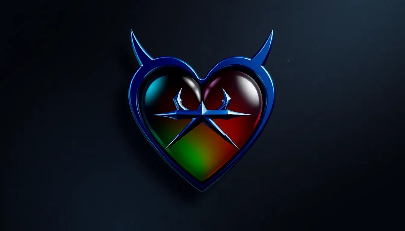 Imagine a sleek, three-dimensional Heartless emblem from Kingdom Hearts, designed to fit a tablet-si...