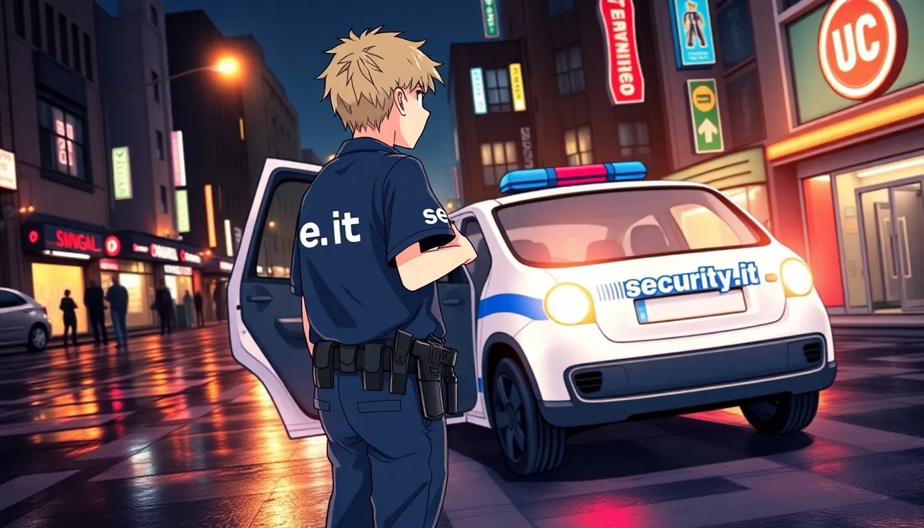 *“A boy in a **dark blue security uniform**, weari... *“A boy in a **dark blue security uniform**, weari...