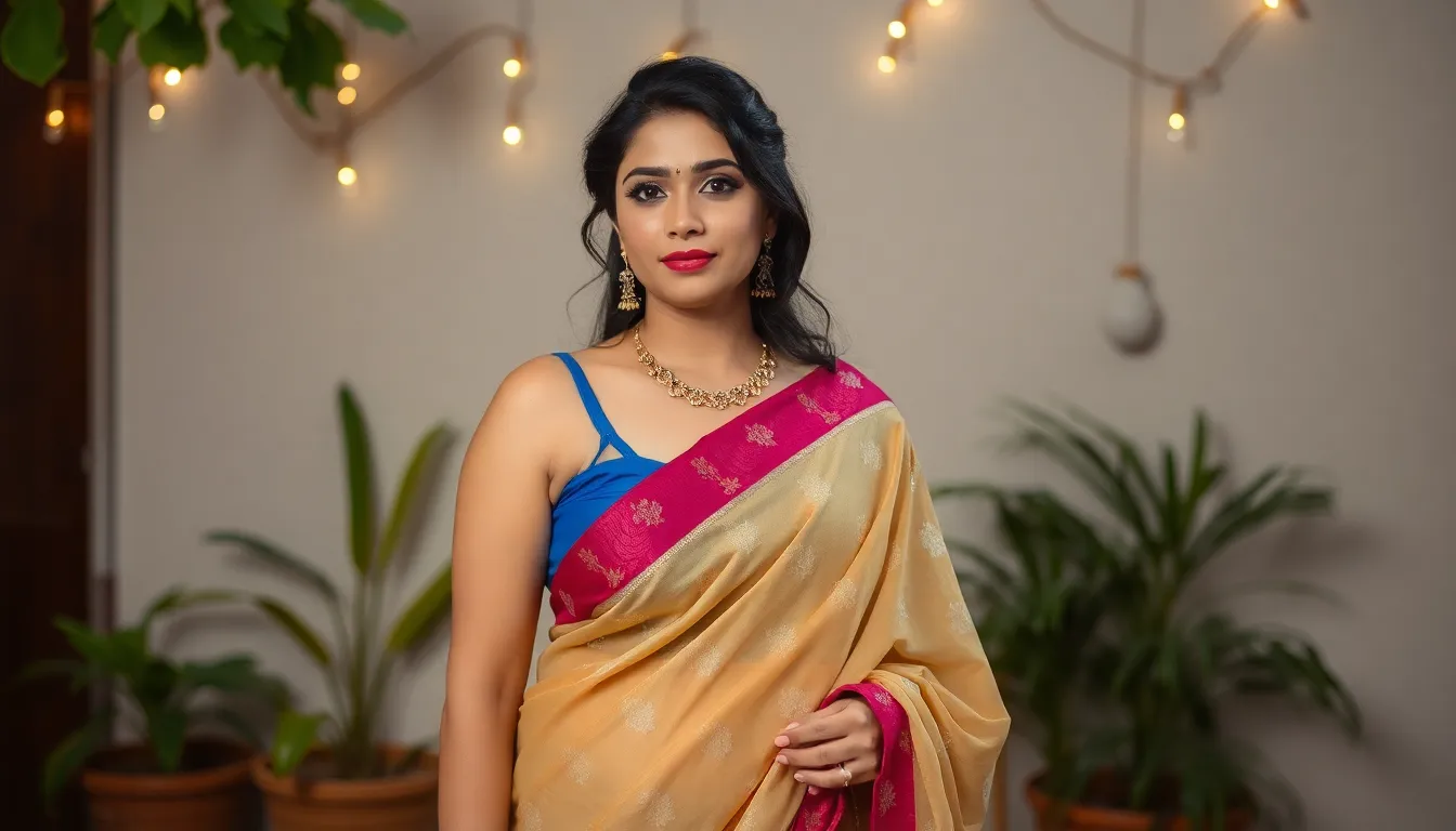 Desi aunty transparent saree without blause Big boobs 