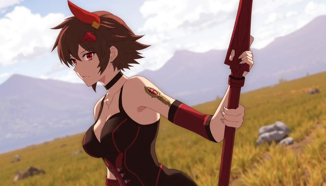 Genera la imagen de Ruby Rose de la temporada 1 de rwby con un cuerpo culon y tetona 