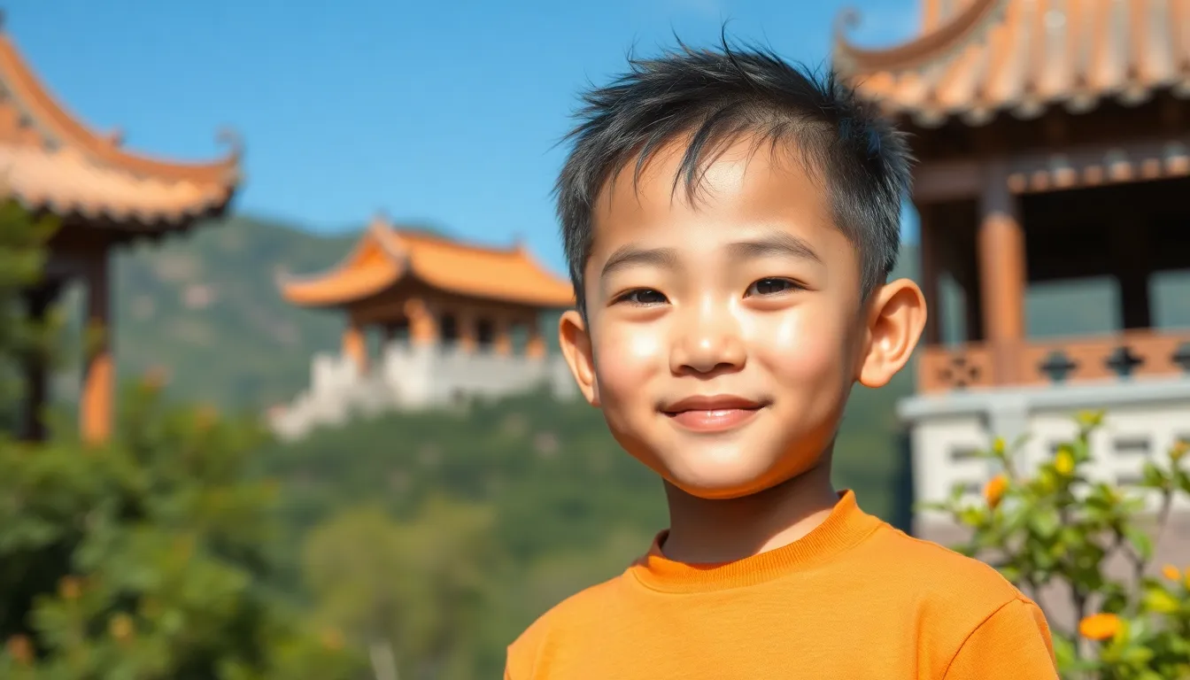 Generate a photo of an 8 year old Chinese boy